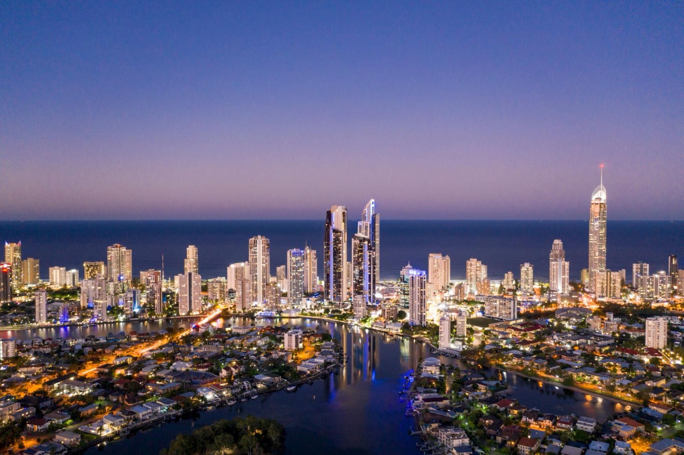 Gold Coast skyline at twilight